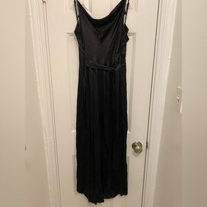 Anthropologie Blank London Black Satin Jumpsuit